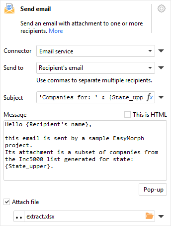 Email sendout