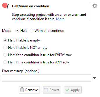 Halt/Warn on condition