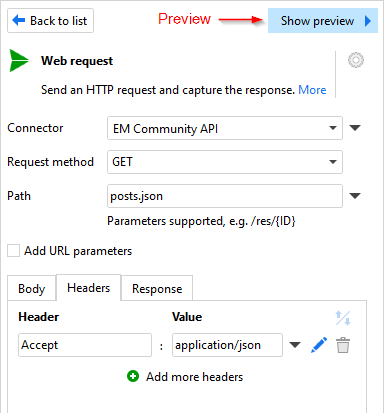 Action Web Request