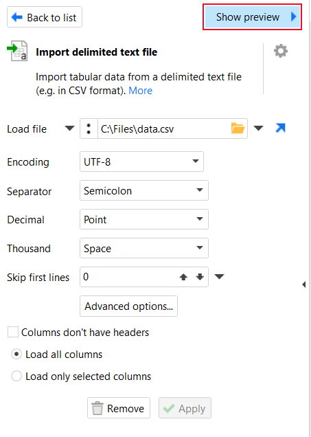 Add file show preview