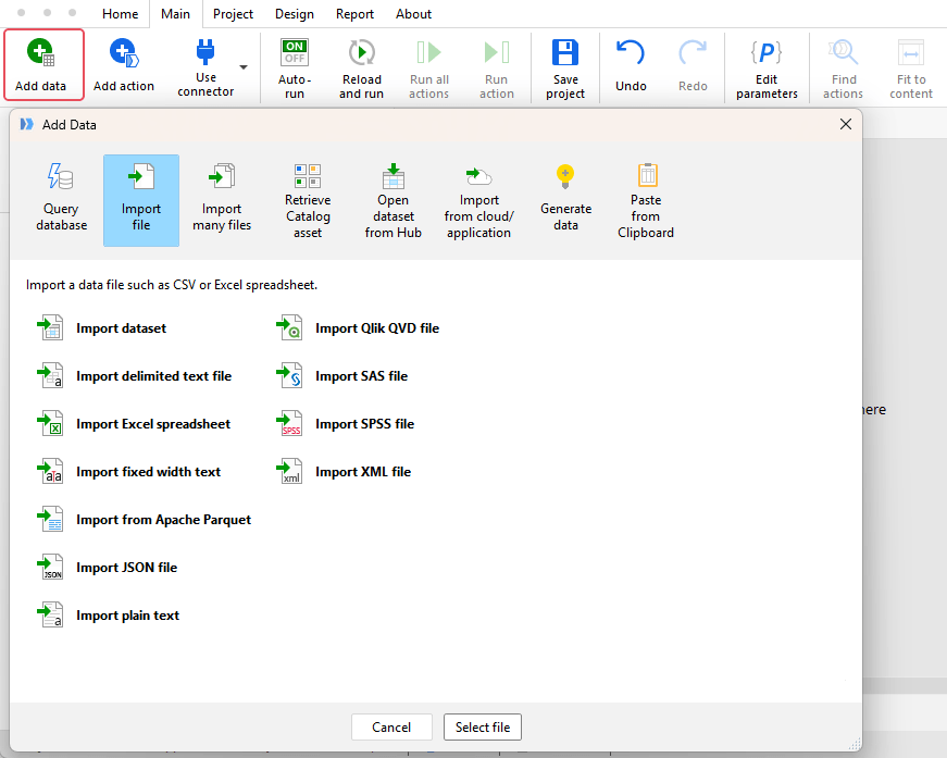 Add file menu