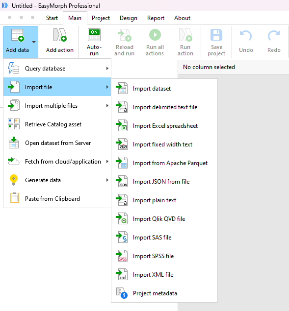 Add file menu