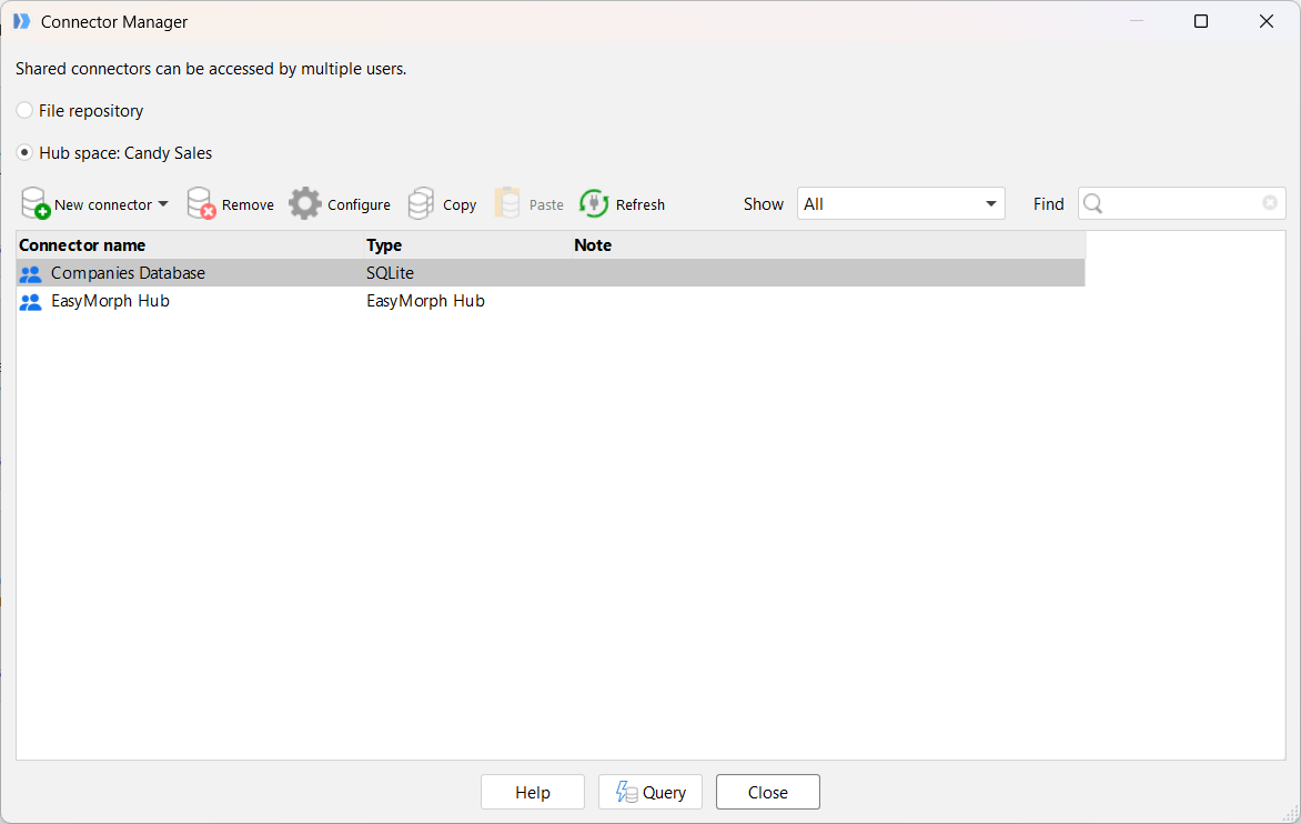 Connector manager