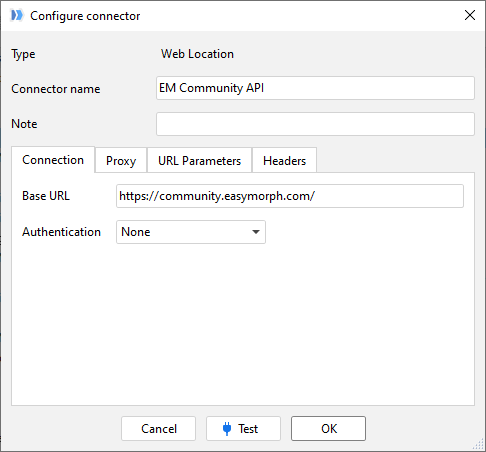 Web Location connector