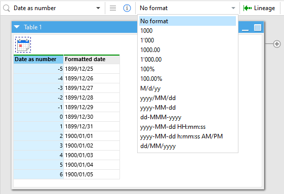 Calendar action output