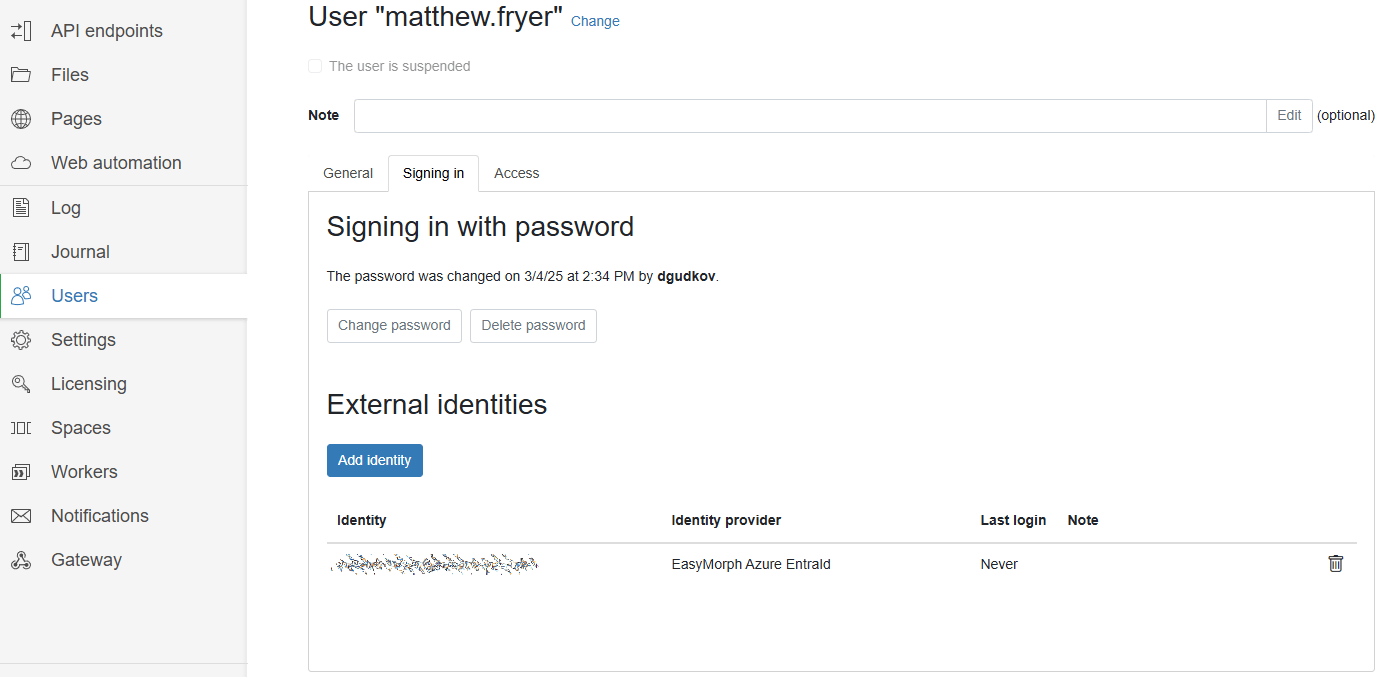 EasyMorph Server identity providers