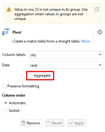 Pivot Action No-aggregation Mode