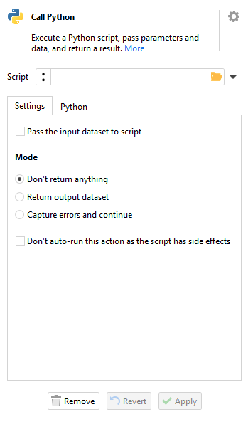Call Python action