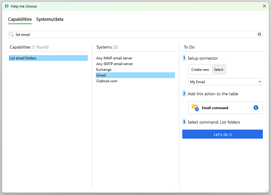 Help me choose capabilities