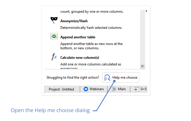 Open help me choose