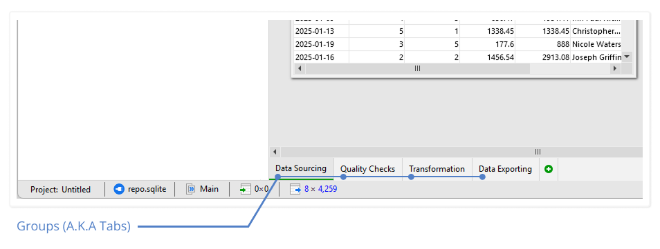 Workflow groups/tabs