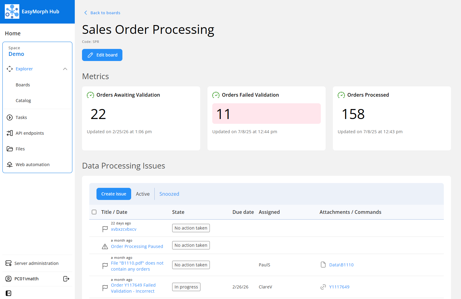 EasyMorph Hub new user interface