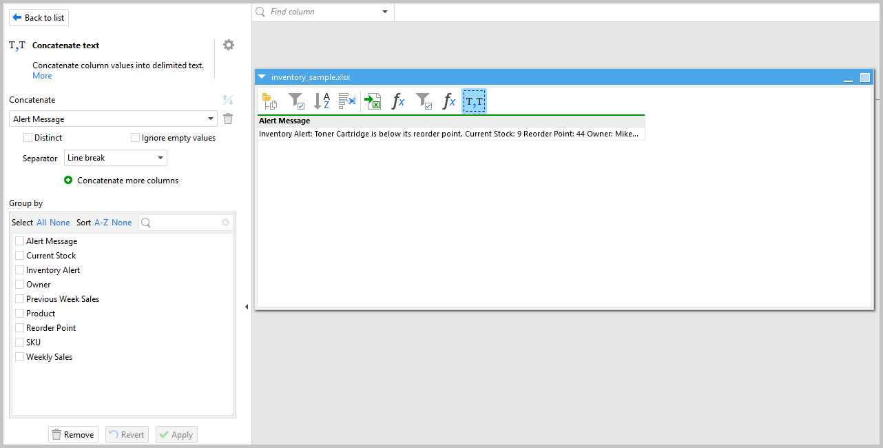 concatenate the messages into a single message