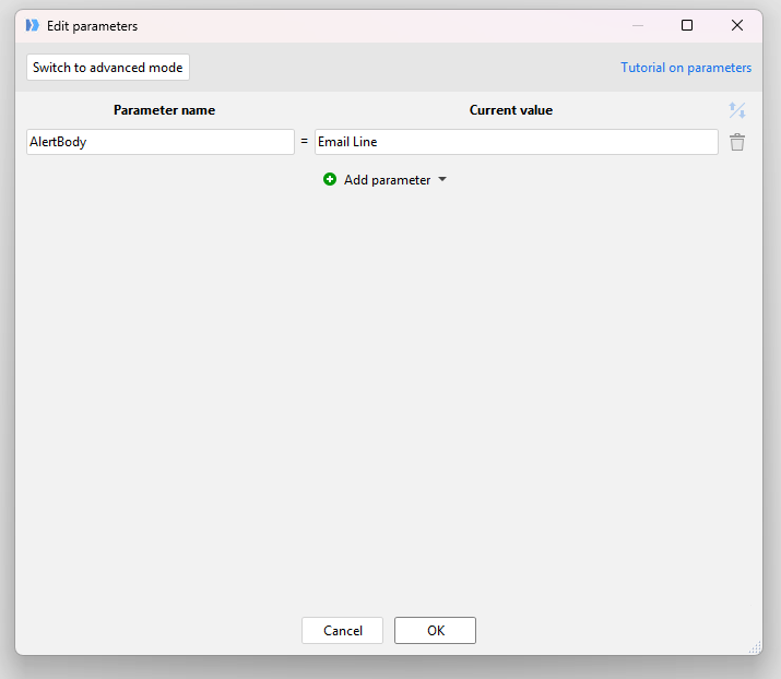 create a parameter