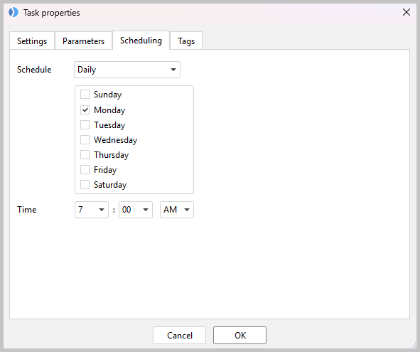 schedule the task