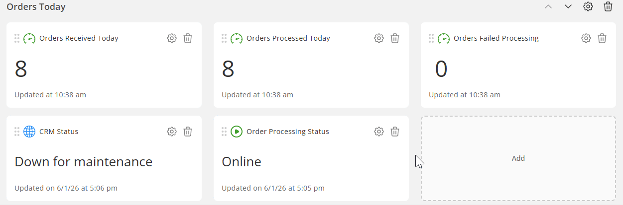 Drag-and-drop reorder of metrics and states
