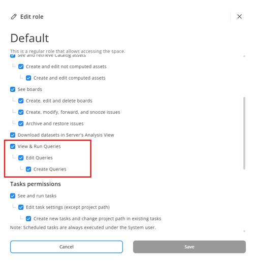 Query permissions