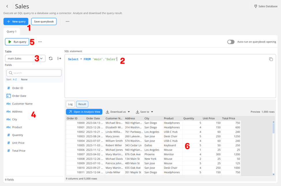 Creating a new query