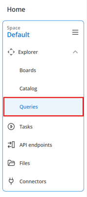 The Queries feature on the left-hand menu