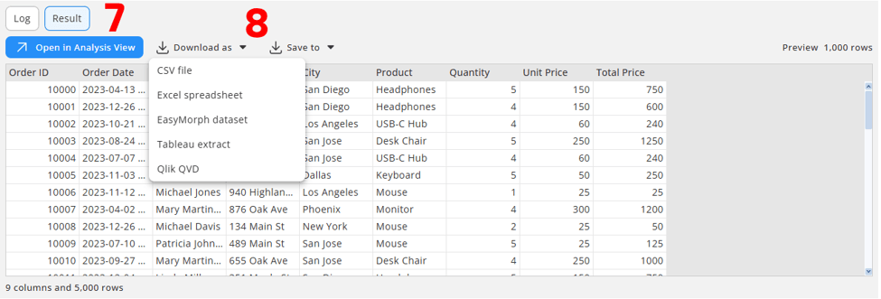 Download a Queries result