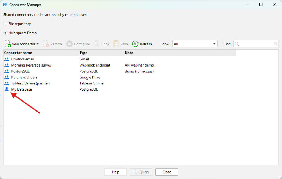 Connector type icons