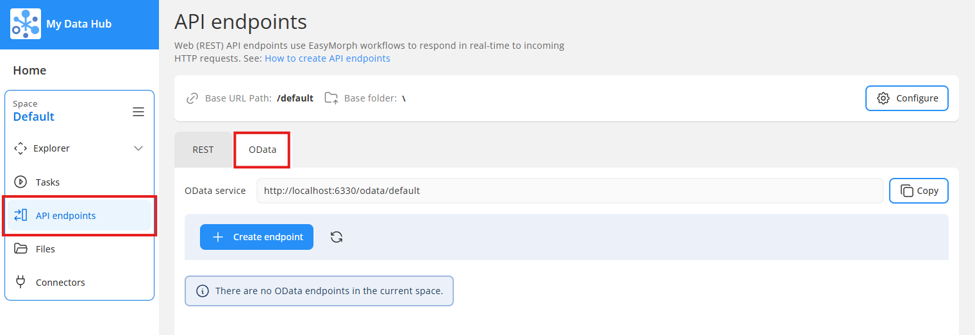 The API endpoints feature home