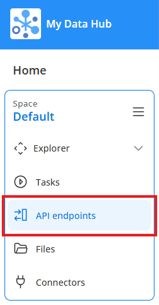 The API endpoints feature in the sidebar