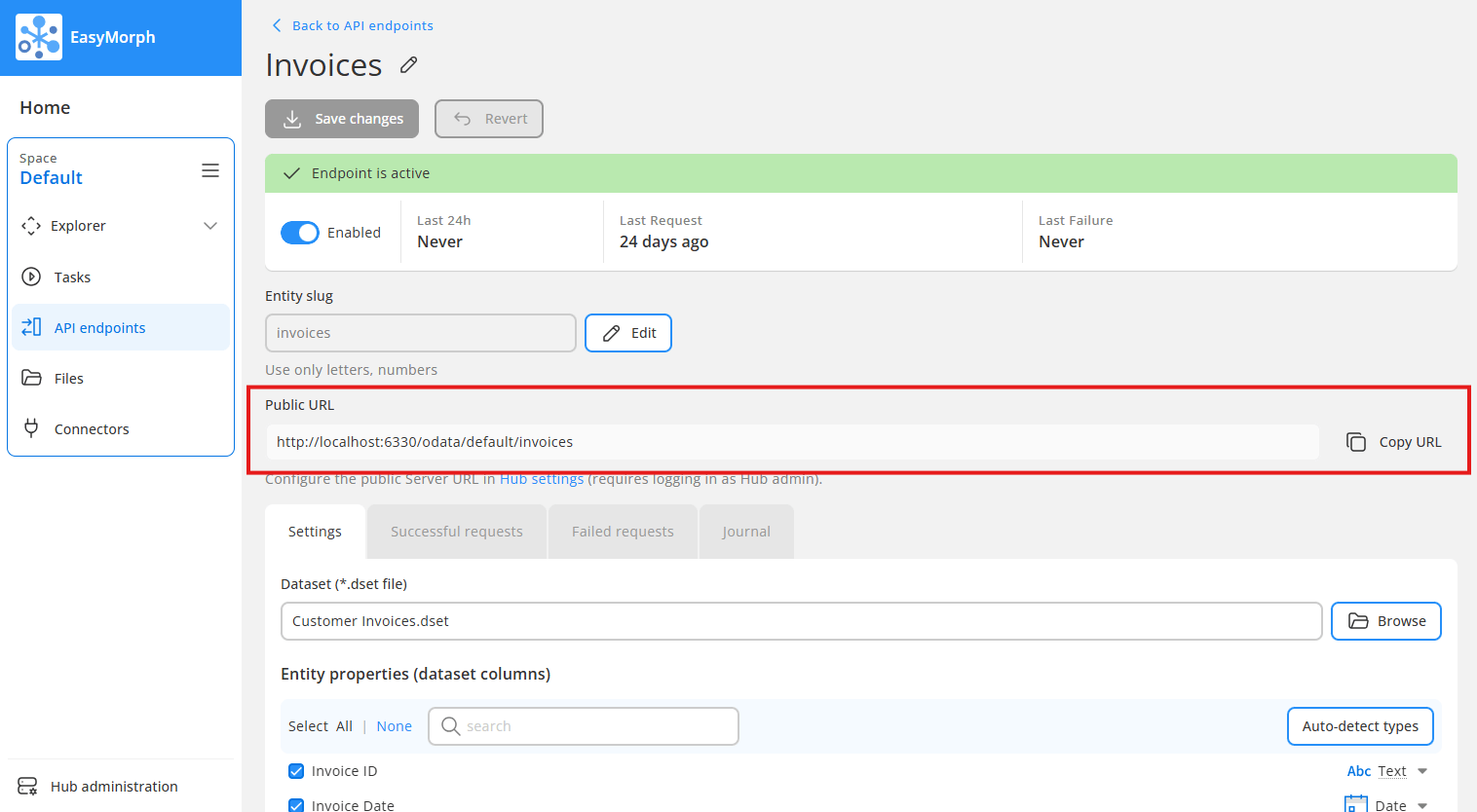 OData endpoint URL