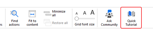 Quick tutorials button