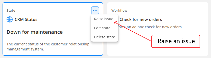 Raise an issue from a Catalog asset