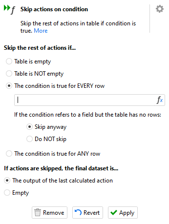 Skip actions on condition