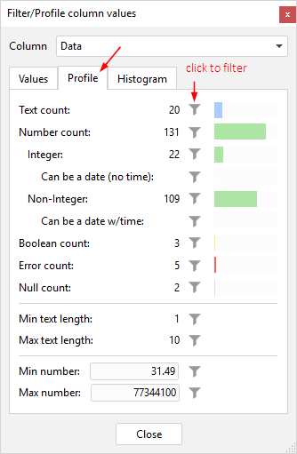 Column profiler