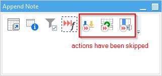 Actions are skipped