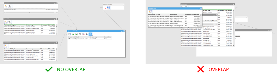 overlapping tables vs not overlapping