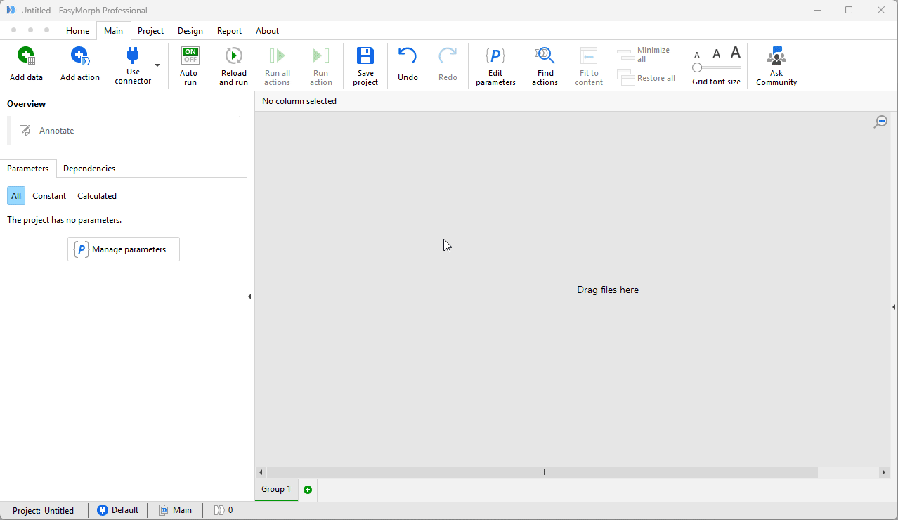 Loading a spreadsheet into EasyMorph