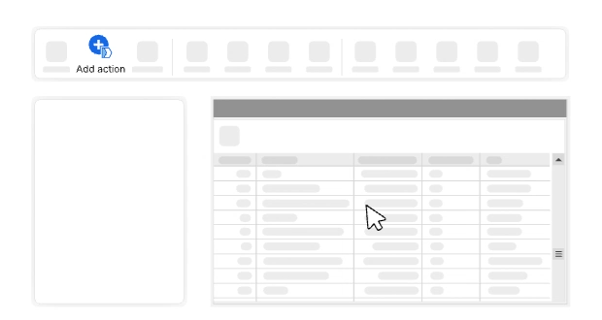 Dragging an action to a workflow