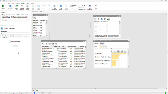 EasyMorph Desktop layout