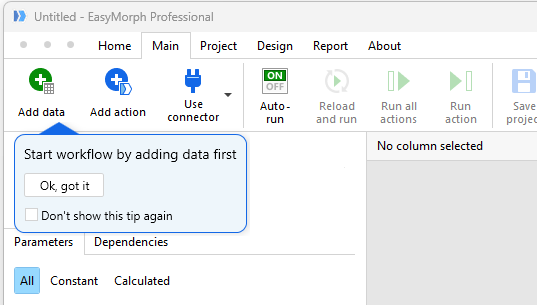 Tips and tutorials popup in Desktop
