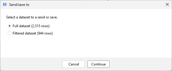 Choosing the full or filtered dataset