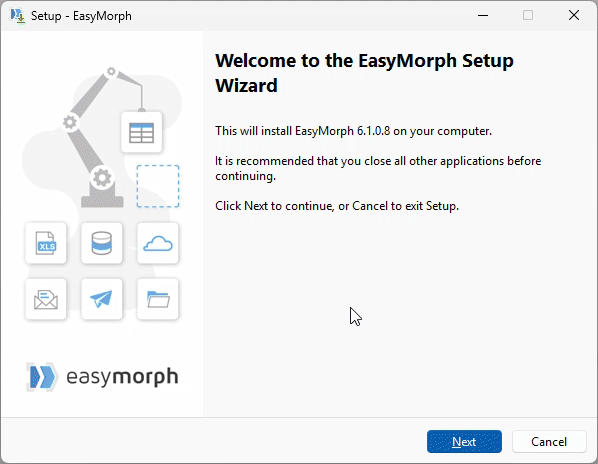 Installation process for EasyMorph Desktop